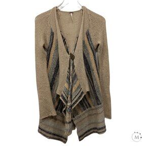 Free People Size XS Cardigan Sweater Wool Mohair Acrylic Blend Beige Str…